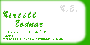 mirtill bodnar business card